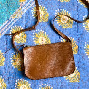 Madewell Simple Cross Body Brown Leather Shoulder Bag